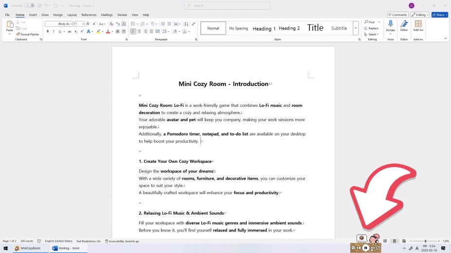 《迷你舒适房间：Lo-Fi》游戏截图