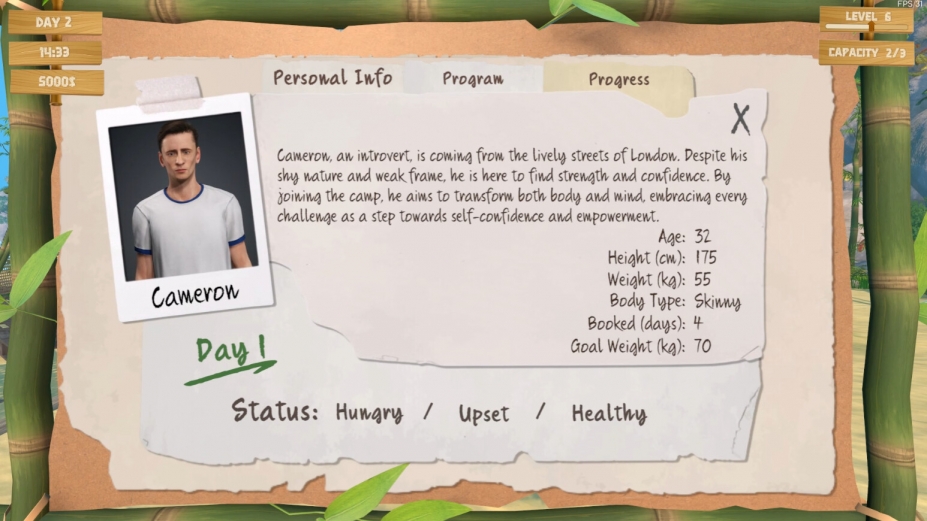 《健身营模拟器》游戏截图