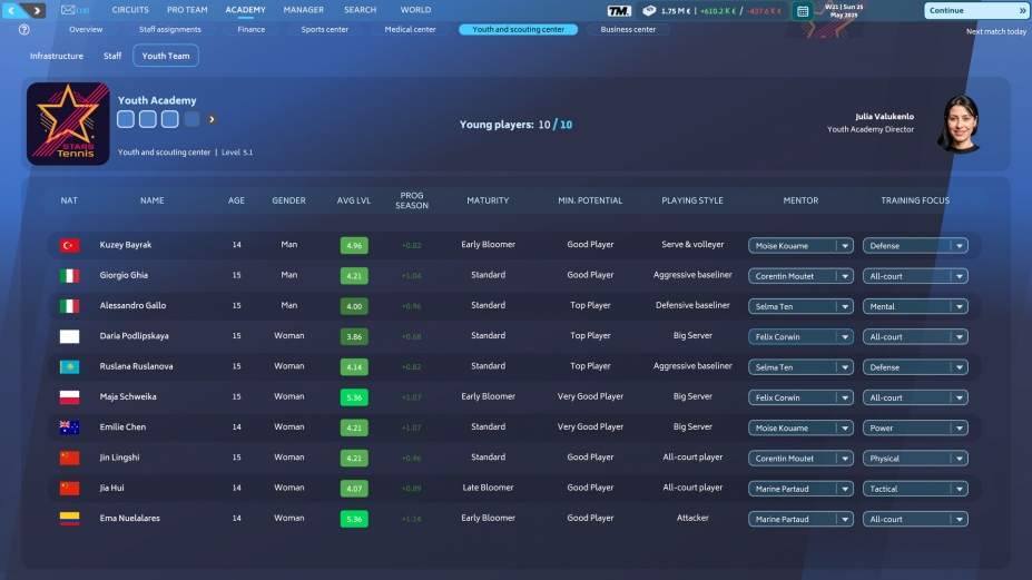 《网球经理25》游戏截图
