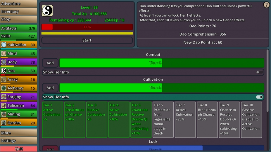 《修仙放置传》游戏截图 