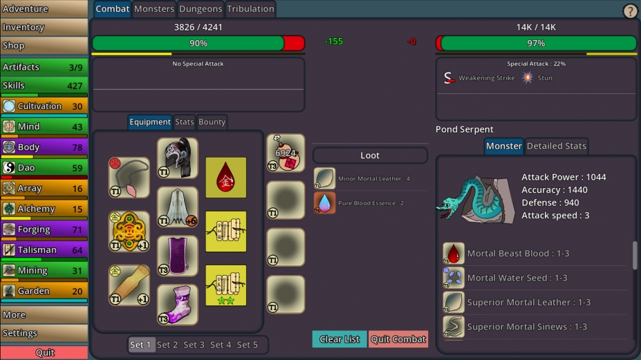 《修仙放置传》游戏截图 