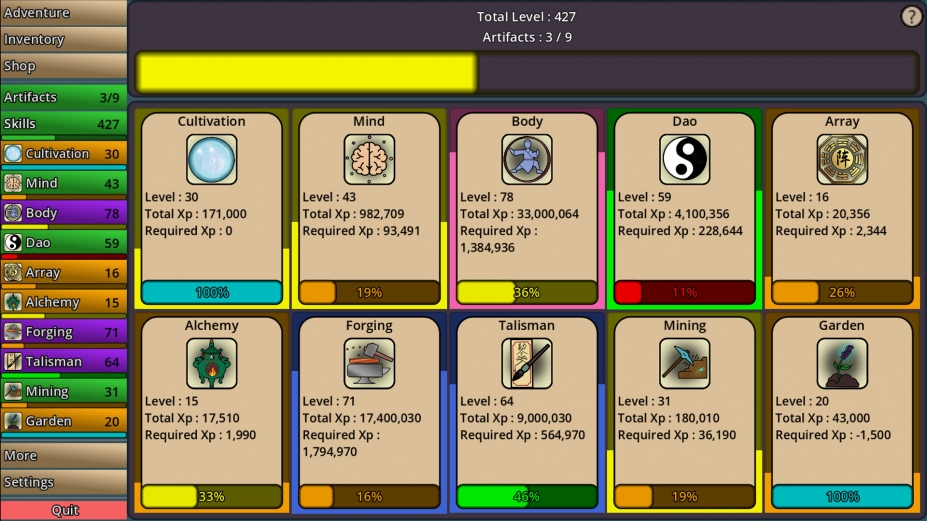 《修仙放置传》游戏截图 