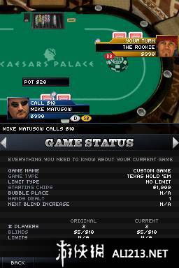 《世界扑克集锦2008 王者之争》NDS截图