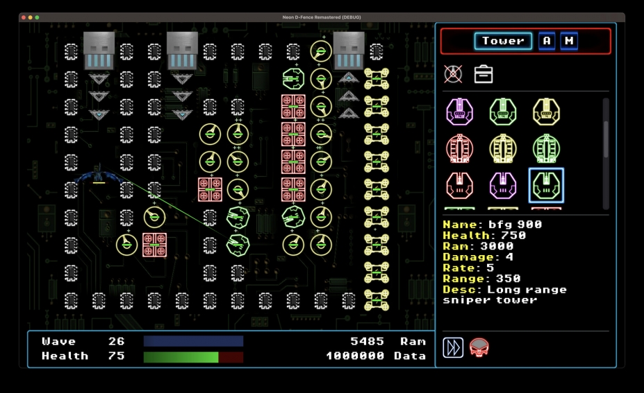 《霓虹D-Fence重制版》游戏截图