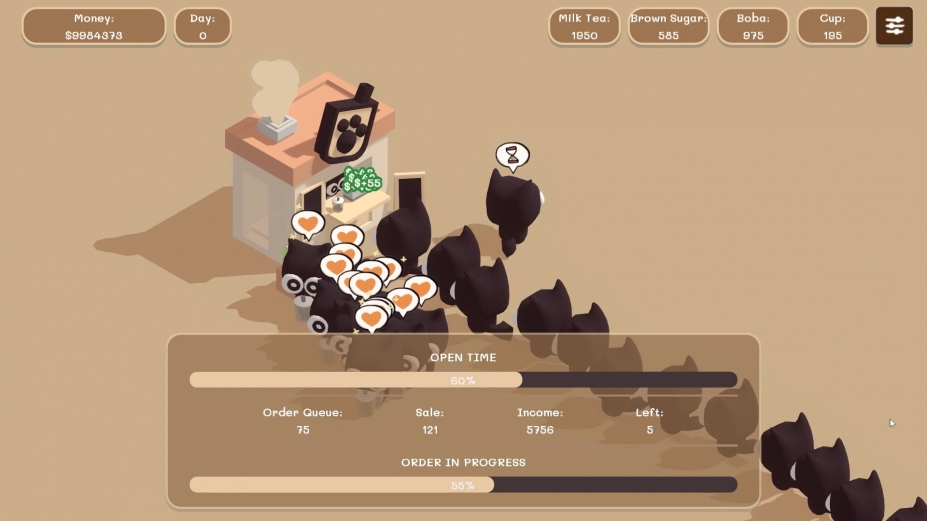 《珍珠奶茶店模拟器：放置商店管理》游戏截图