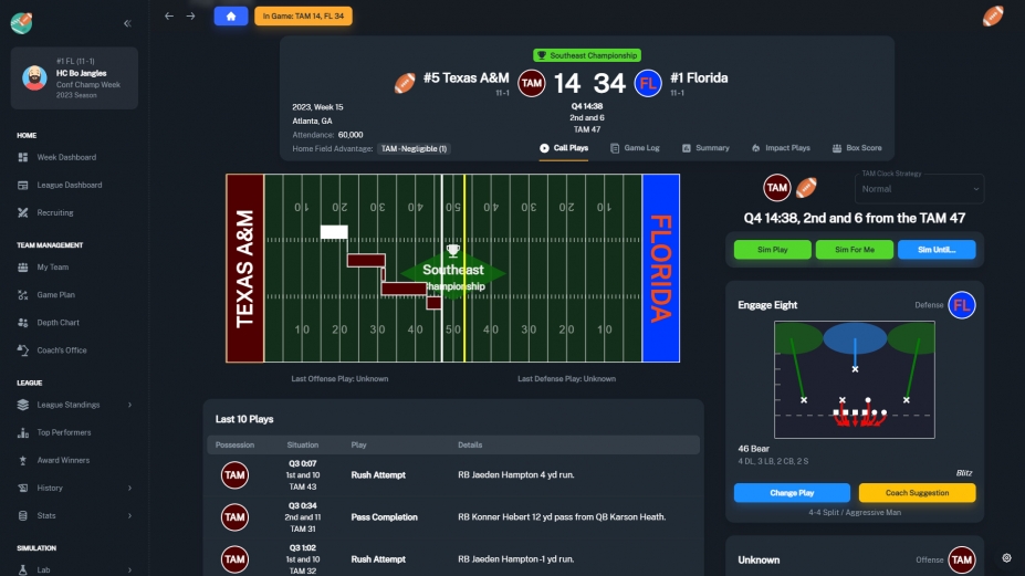 《橄榄球教练：大学时代》游戏截图