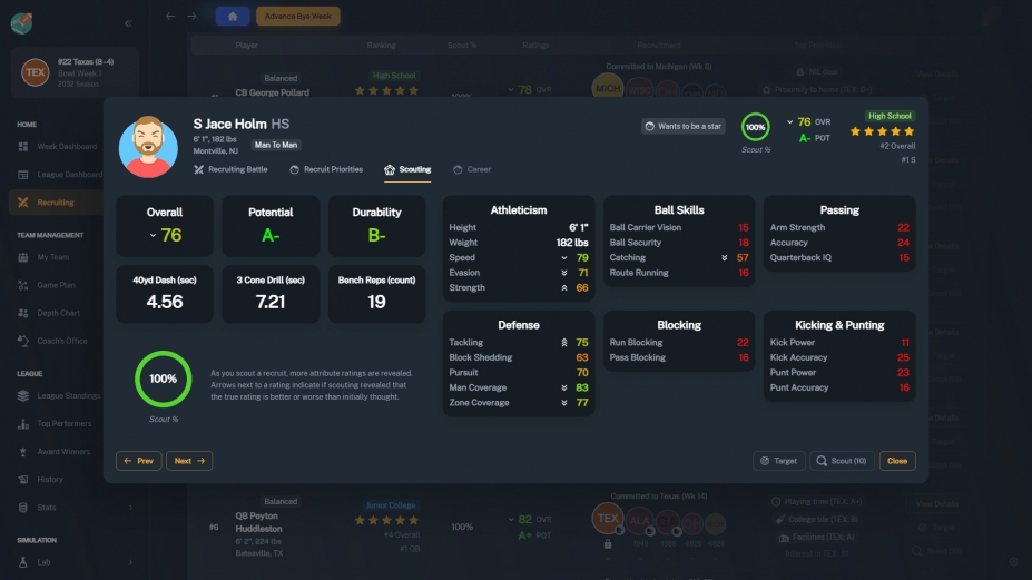 《橄榄球教练：大学时代》游戏截图