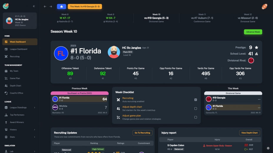 《橄榄球教练：大学时代》游戏截图