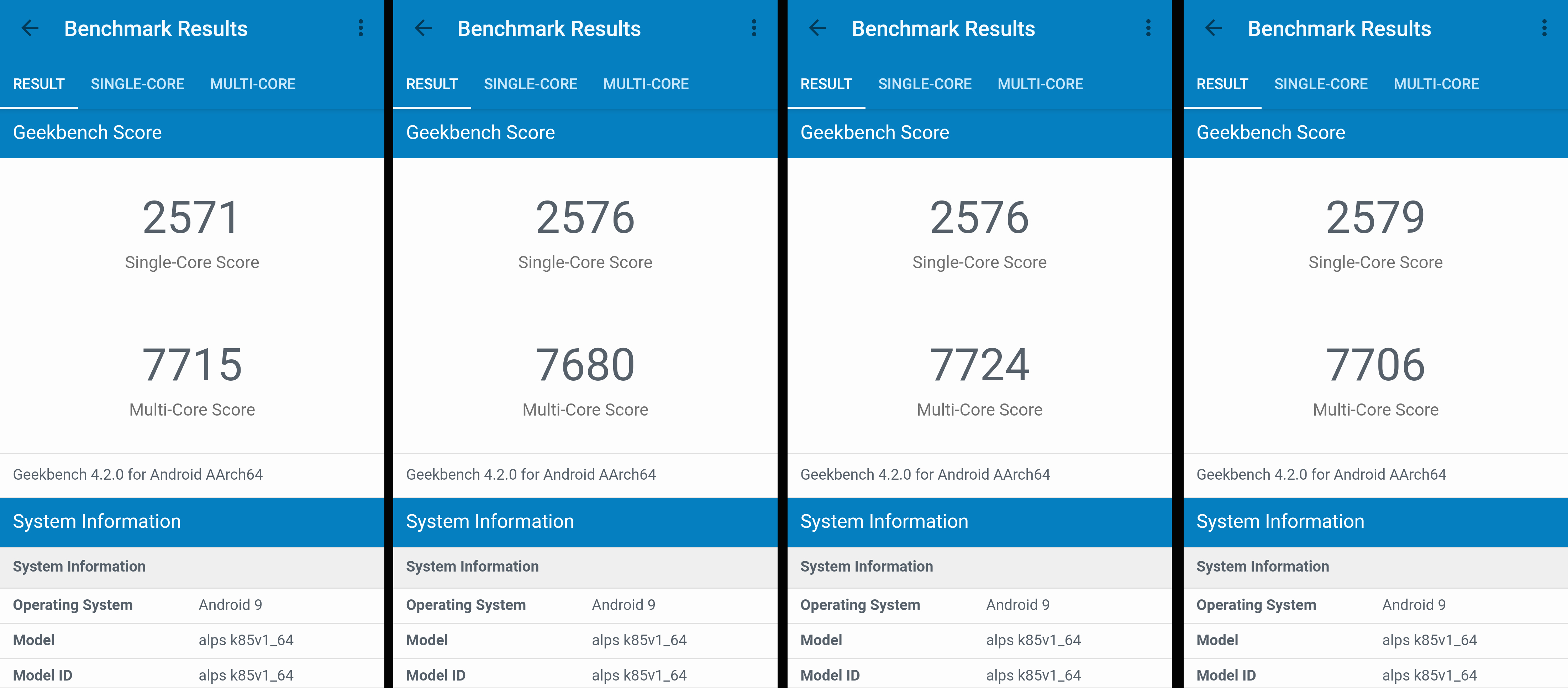 Geekbench跑分情况