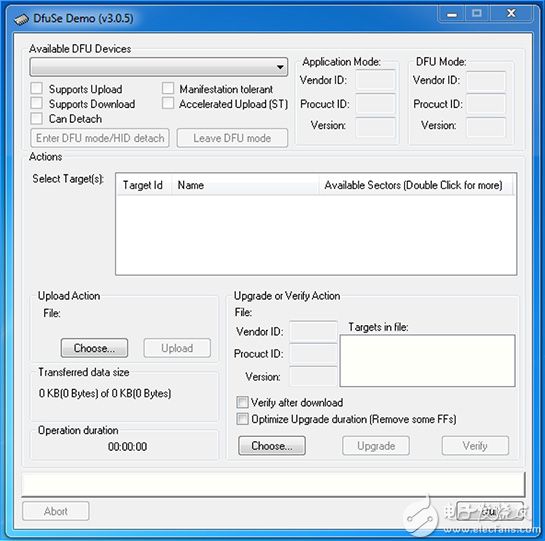 STMicroelectronics DfuSe tool STMicroelectronics DfuSe 工具的图片