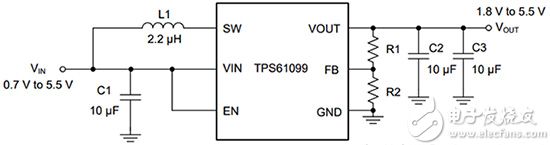 Texas Instruments 的 TPS61099x 系列的示意图