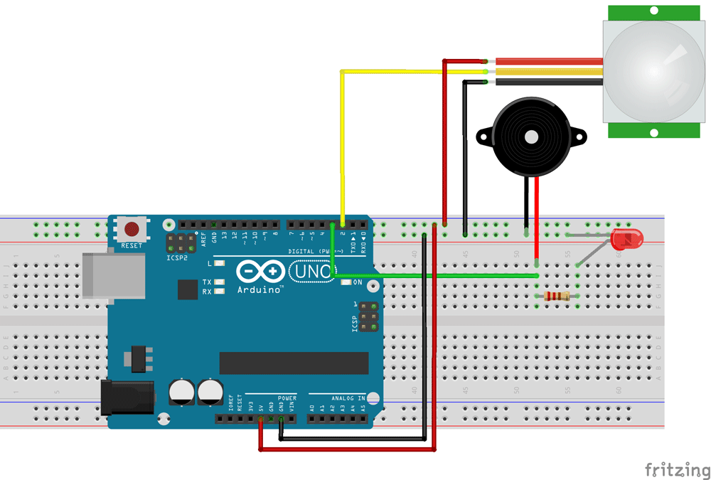 Arduino Motion Sensor Circuit Diagram Arduino运动传感器电路图