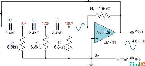 RC 振荡器运算放大器电路 图片