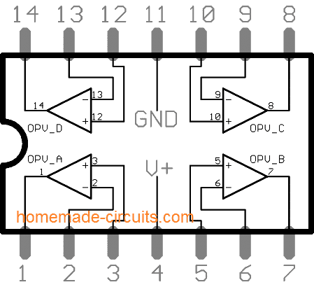 LM324 引脚排列详细信息