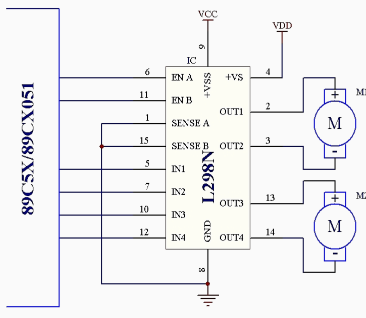 L298N直流电机驱动芯片