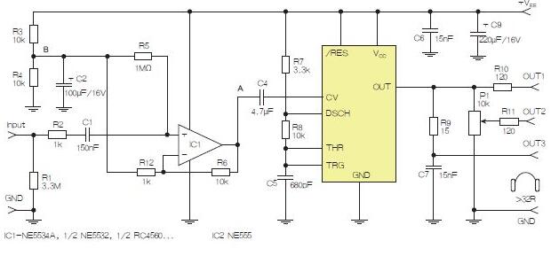 基于555定时器和D类放大器的耳机音频线路驱动器设计