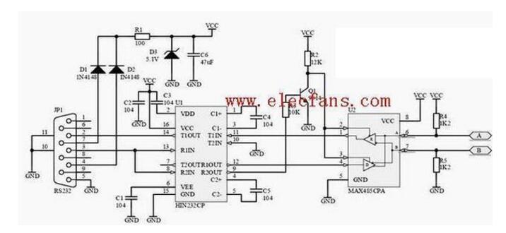 工业通讯RS232如何转RS485通讯接头