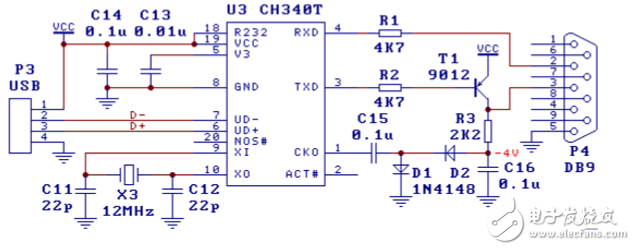 usb转ttl电路图大全（RS232/串口/CH340T/PL2303）