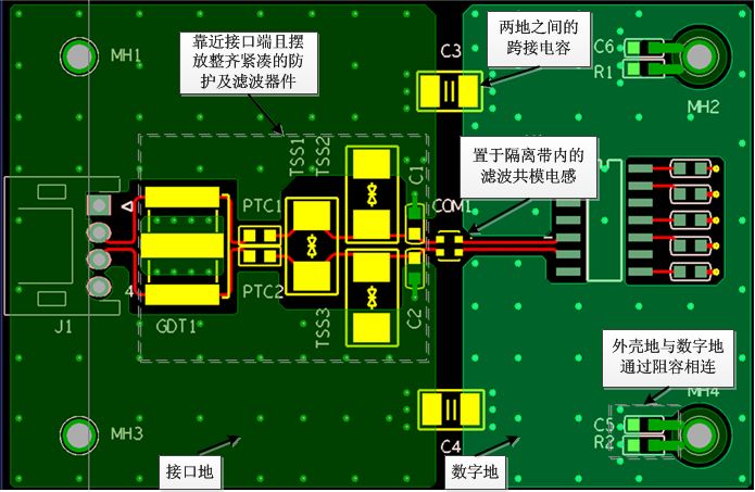 rs485接口EMC电路设计方案(防雷/滤波及防护电路原理图)