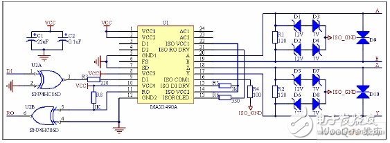 采用多种软硬件措施来提高可靠性的RS422通信接口
