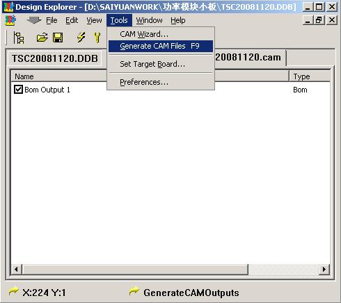 再通过GenerateCAMFiles生成BOM文档