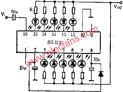 SL320双路五位LED电平显示驱动电路的应用  www.elecfans.com