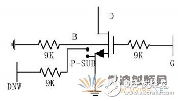 (b)NMOS管电阻连接说明图