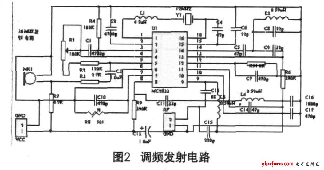 图2 调频发射电路
