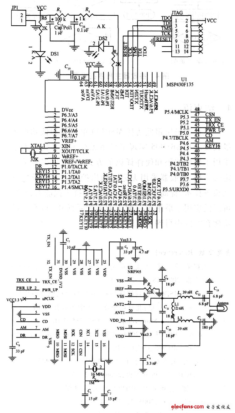 图2 发射器硬件原理图