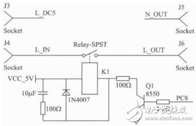 图4 WiFi插座的继电器控制电路