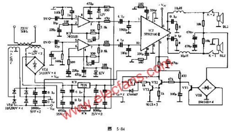 具有音调控制功能的25W混合式Hi-Fi放大器（四款HI-FI功率放大器电路）