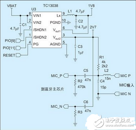 高集成智能蓝牙耳机电源电路(附电路参考图)