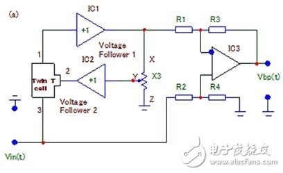 采用两个运放实现Q值可调的带通滤波电路设计