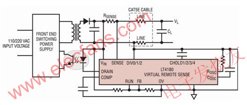采用 LT4180 的简化离线应用电路 www.elecfans.com