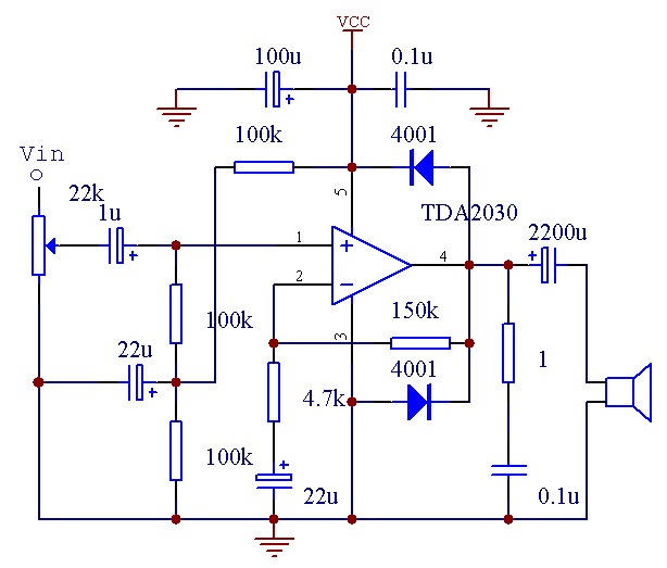TDA2030单电源接法
