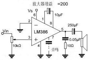 放大器增益200的电路图