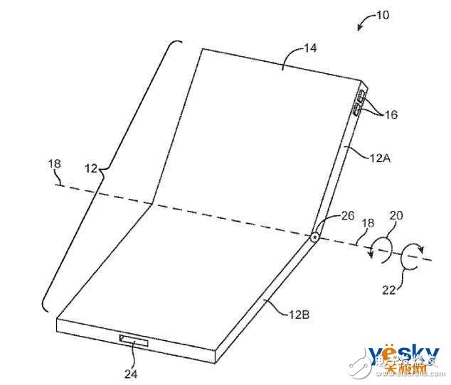 苹果折叠屏专利曝光将不同于华为的横向折叠设计而采用了纵向折叠