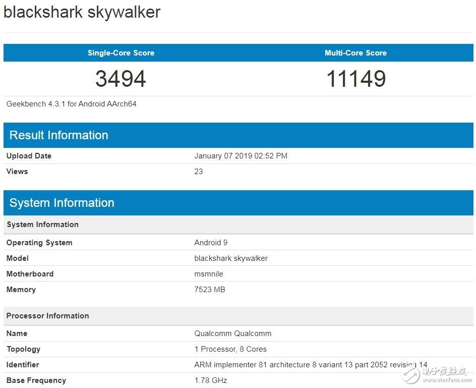 新一代黑鲨游戏手机曝光将采用8GB内存安卓9系统并搭载骁龙855处理器