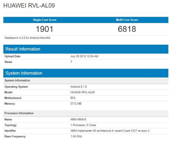 荣耀note10跑分成绩首次浮出水面，与华为P20系列不分伯仲