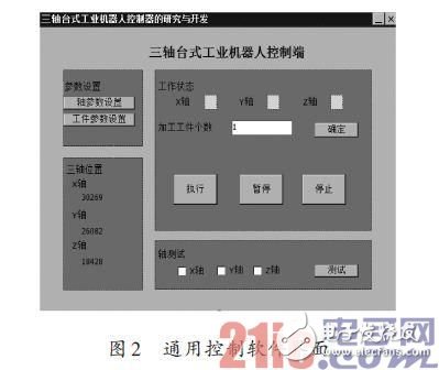 基于三轴台式工业机器人平台的通用性控制软件