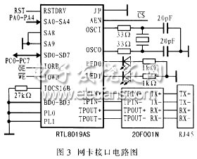 蓄电池监控系统网卡接口电路