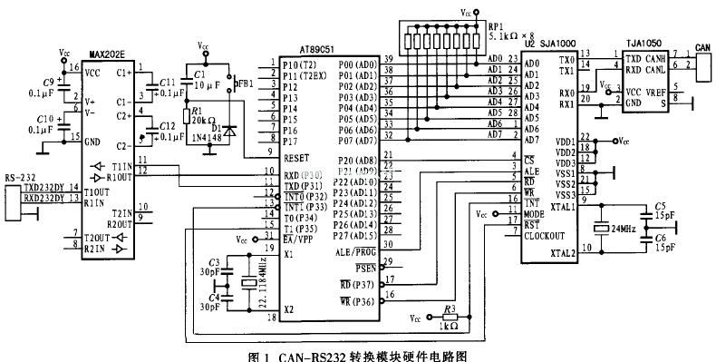 can-rs232转换硬件电路图
