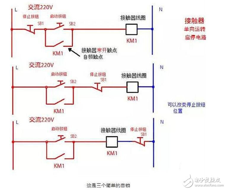 接触器常用接线电路及实物图大全
